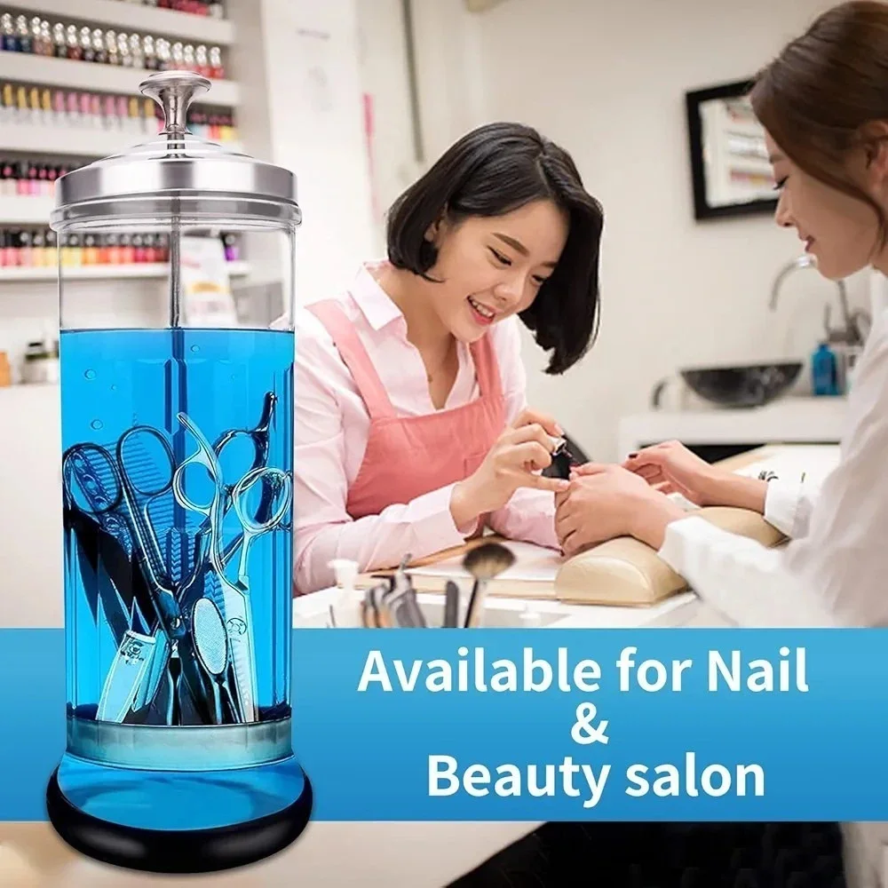 NEW ForPro Multi-Cide Tall Glass‎ Jar, for All Hairstyling Tools/ Brushes